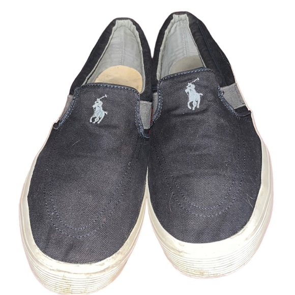 Ralph Lauren Polo Men’s 13D black canvas boat shoes , loafers - Picture 1 of 10